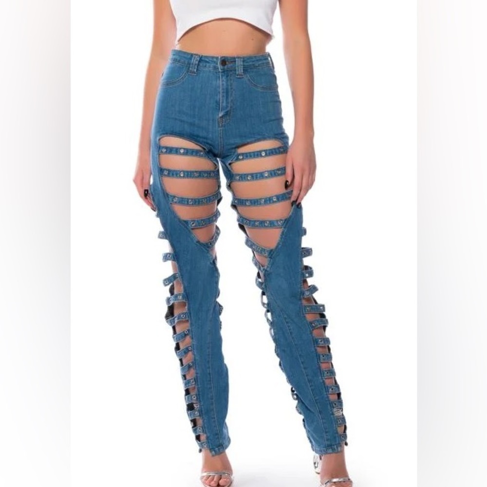 In Love With Bad Straight Leg Jeans in Blue